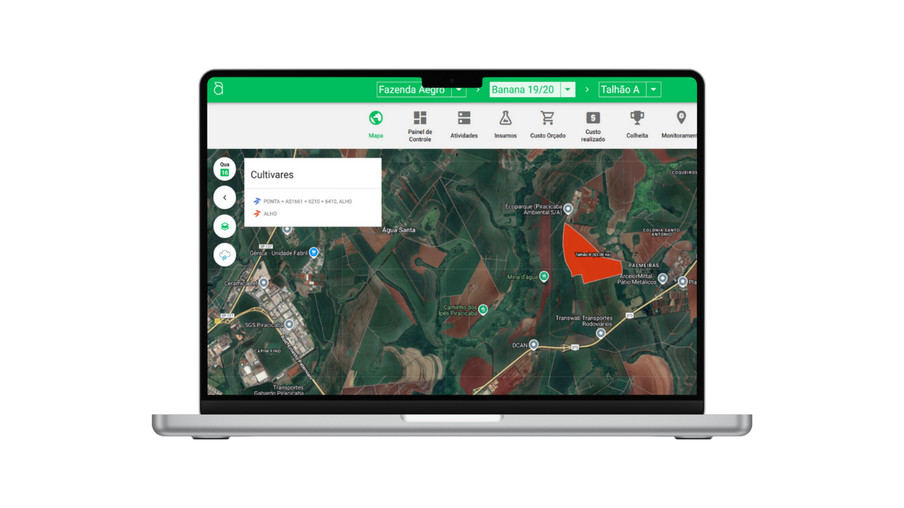 Técnico anotando tarefa de campo no aplicativo Aegro.