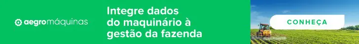 Este é um banner promocional para a funcionalidade ‘Aegro Máquinas’ do software de gestão rural Aegro. A imagem apresenta um