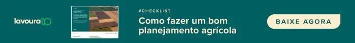banner promocional digital com um fundo verde-escuro. No lado esquerdo, apresenta o logotipo ’lavoura10’. Ao ce