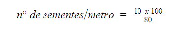 uma fórmula matemática utilizada no contexto agrícola para calcular a densidade de semeadura, especificamente