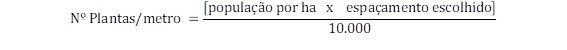 uma fórmula matemática fundamental para o planejamento agrícola, especificamente para o cálculo do número de p