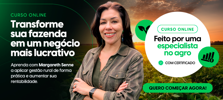 banner promocional para um curso online sobre gestão rural, com o título ‘Transforme sua fazenda em um negócio
