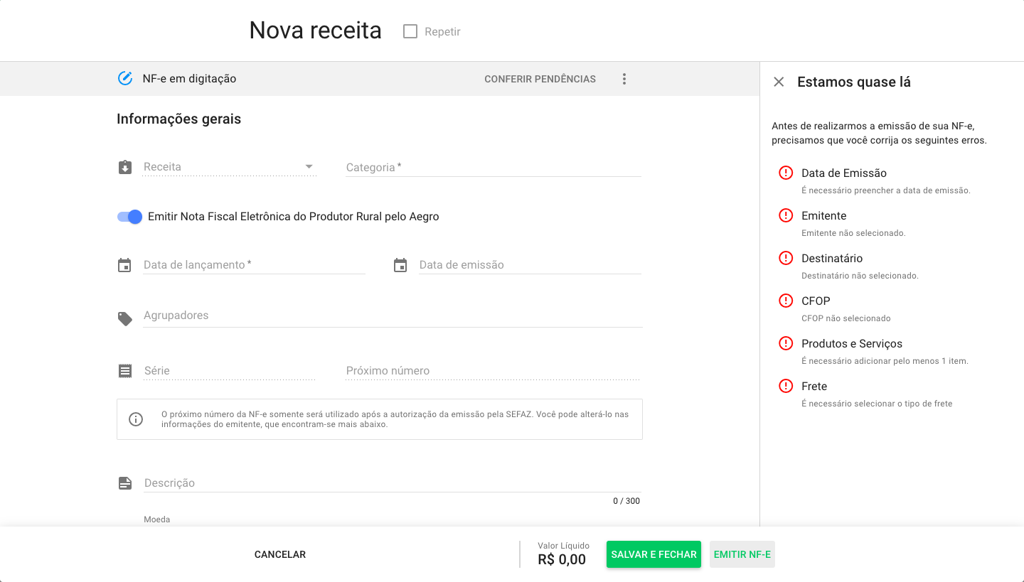 Página do SNCR para emissão do CCIR