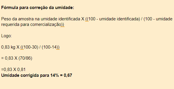 ‘Fórmula para correção da umidade’, um cálculo essencial na agricultura, espec