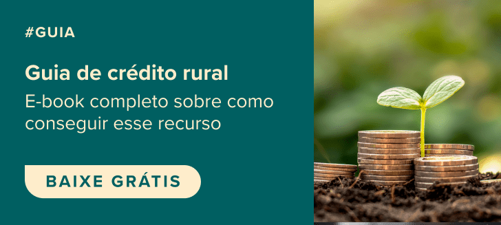 banner promocional dividido em duas seções. À esquerda, sobre um fundo verde escuro, há o texto ‘Guia de crédit