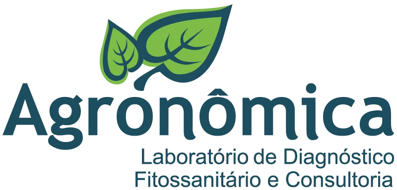 o logotipo da empresa ‘Agronômica’. O design é composto pelo nome da empresa em uma fonte sans-serif moderna,