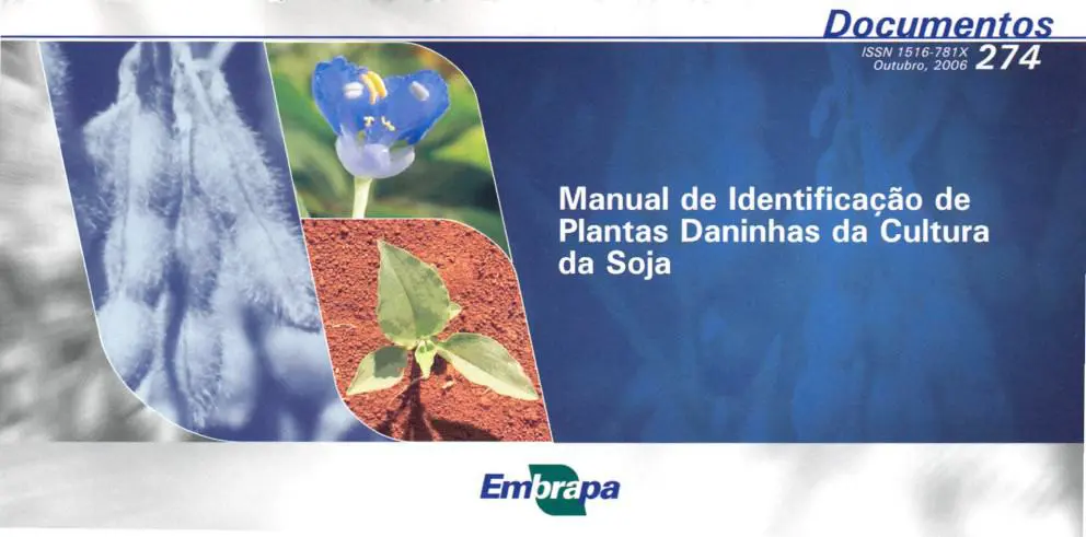 a capa de uma publicação técnica da Embrapa, intitulada ‘Manual de Identificação de Plantas Daninhas da Cultur
