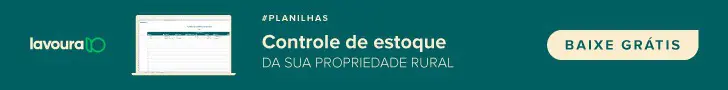 banner promocional digital com um fundo verde-escuro. No lado esquerdo, apresenta o logotipo ’lavoura10’ e uma