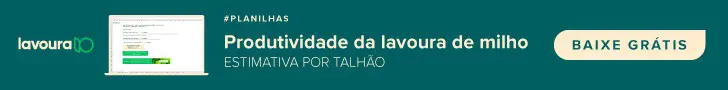 banner promocional com fundo verde-azulado escuro, projetado para atrair a atenção de produtores rurais. No lad