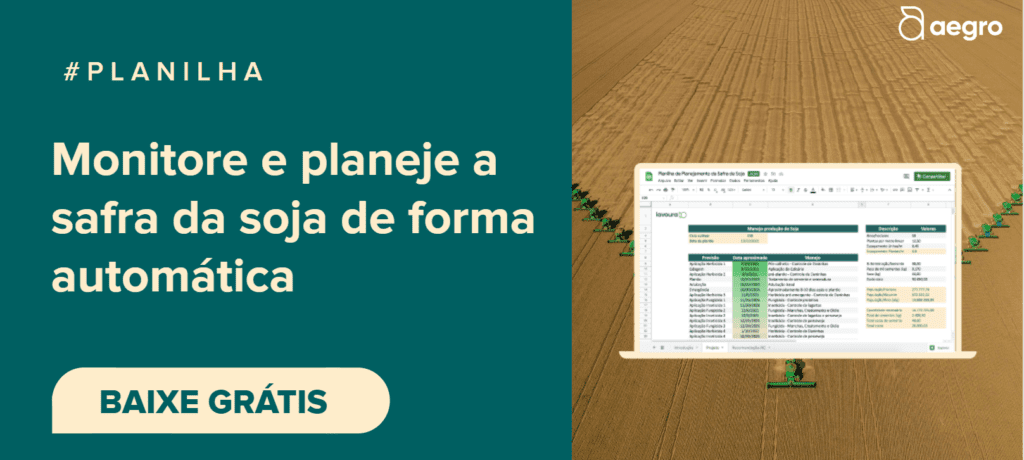 material de marketing digital da Aegro, dividida em duas seções. À esquerda, sobre um fundo verde escuro, há o