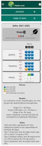 a interface do aplicativo móvel ‘Plantio Certo’, uma ferramenta de suporte à decisão para o planejamento agríc